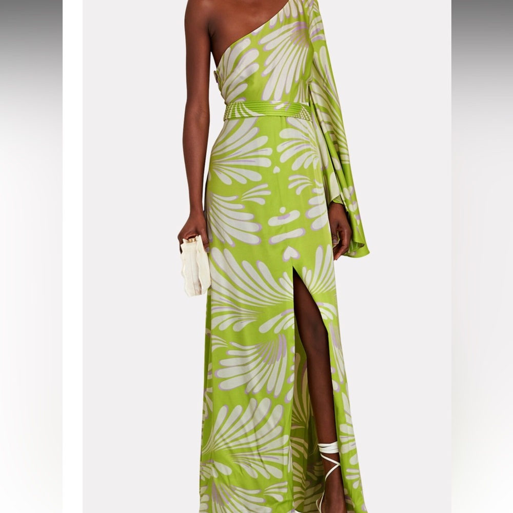 ALEXIS Lio One-Shoulder Satin Maxi Dress